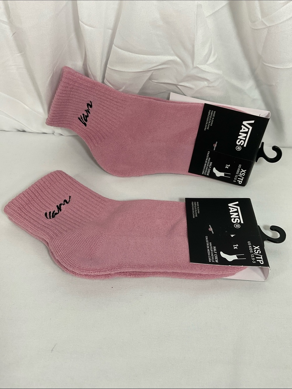 Vans Girls Half Crew Socks - Pink 2 pairs size XS 13.5-3 - Picture 4 of 6